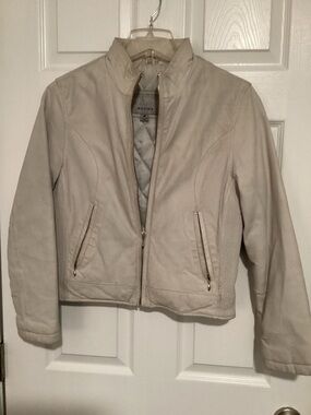 Wilsons Leather Women's Off White Leather Jacket